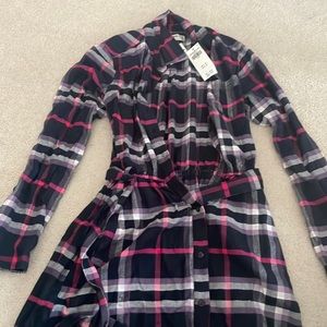 ABERCROMBIE KIDS FLANNEL DRESS WITH TAGS! purple and pink flannel. size 11/12